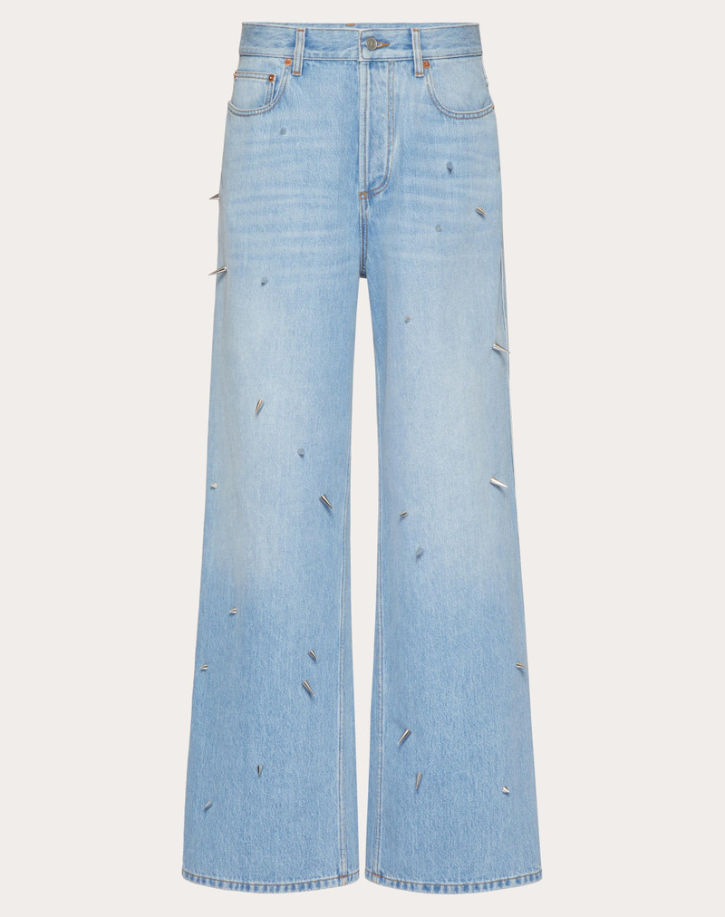 DENIM TROUSERS WITH PUNK STUDS 1