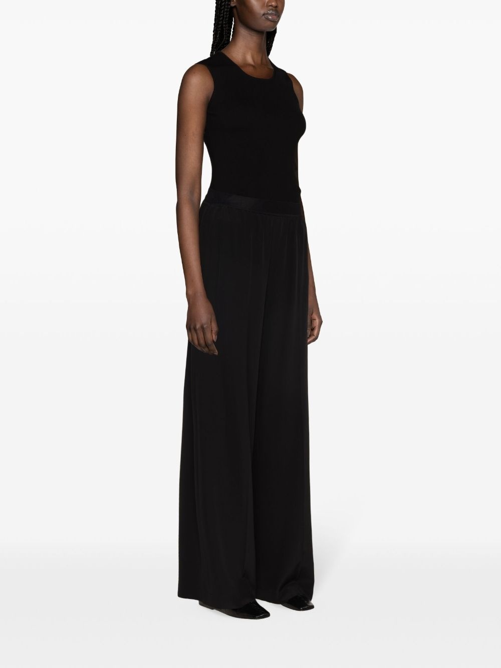high-waisted silk palazzo pants - 3