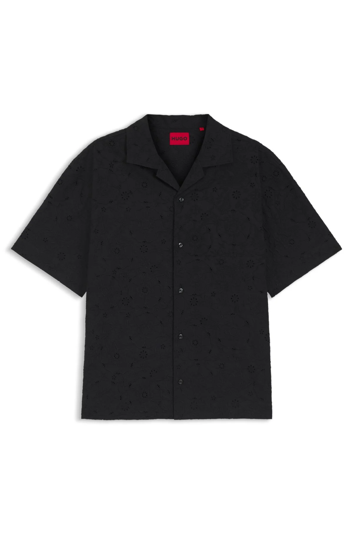 OVERSIZE-FIT SHIRT IN BRODERIE-ANGLAISE COTTON - 1