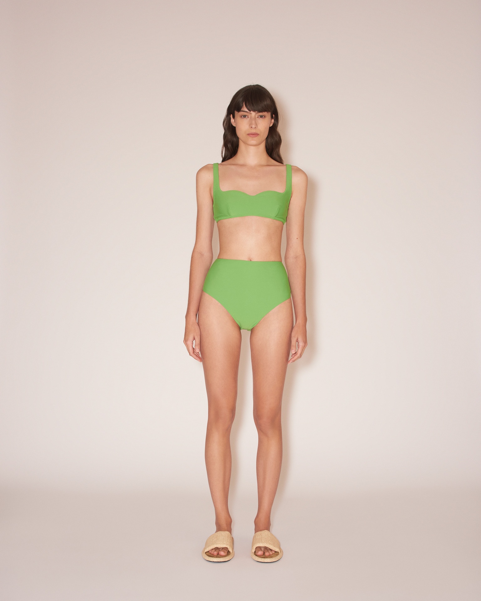 BENTE - Matte stretch high-cut briefs - Green - 2