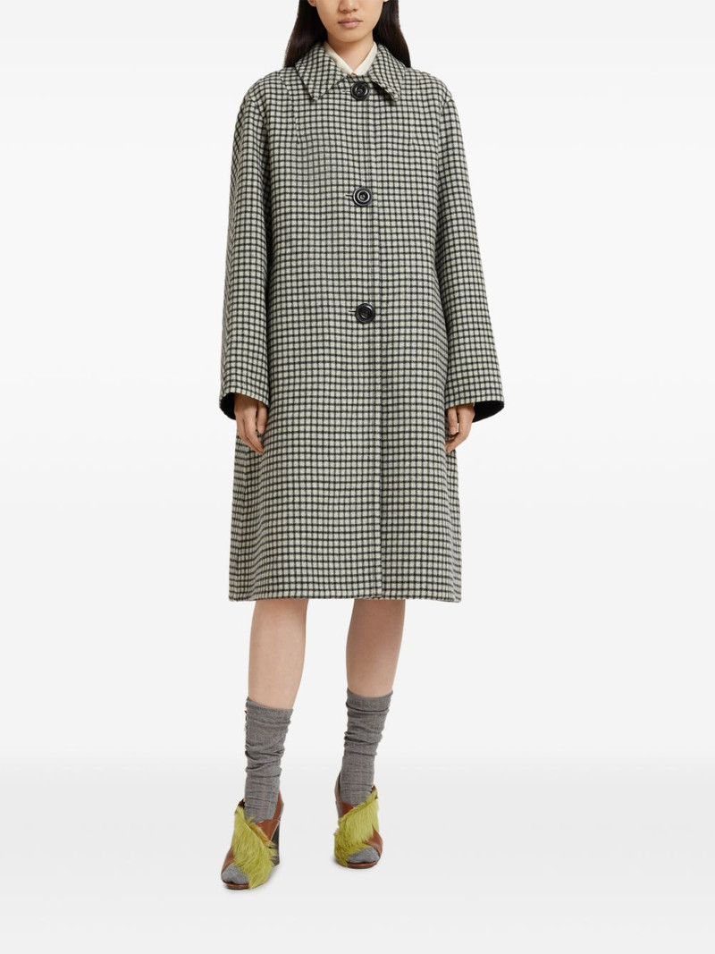 Marni collared checked coat outlook