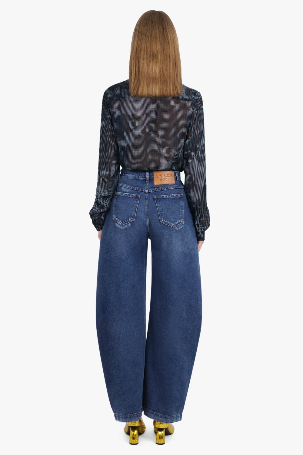 GRAPHIC ABSTRACT PRINT L/S RELAXED SHIRT | PETROL BLUE - 5