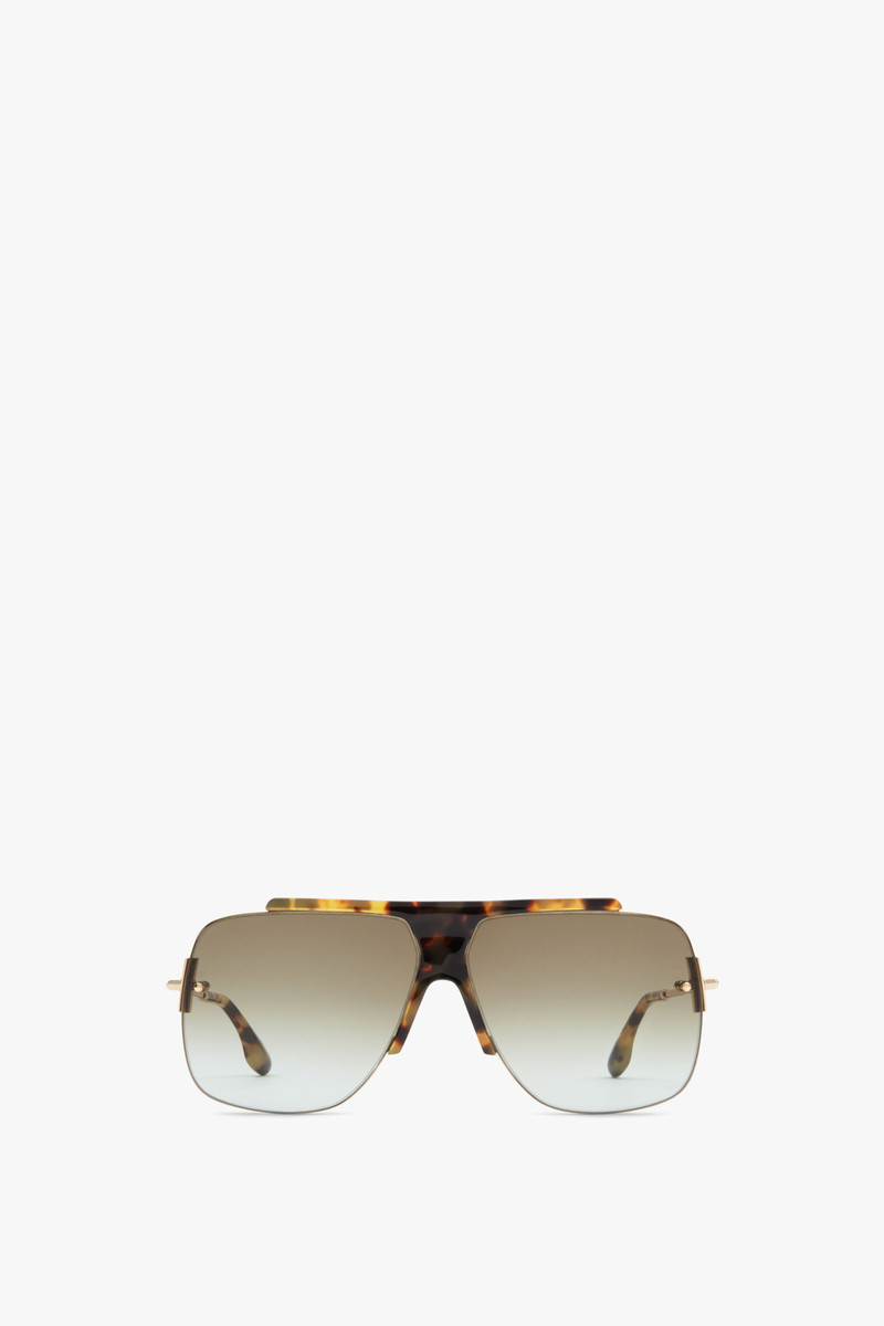Combination Rimless Square Sunglasses In Havana 1