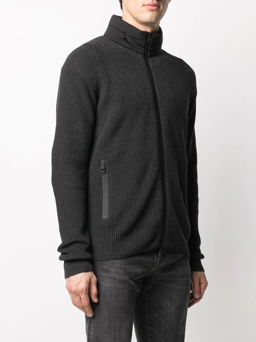 ribbed-knit zip jumper - 3