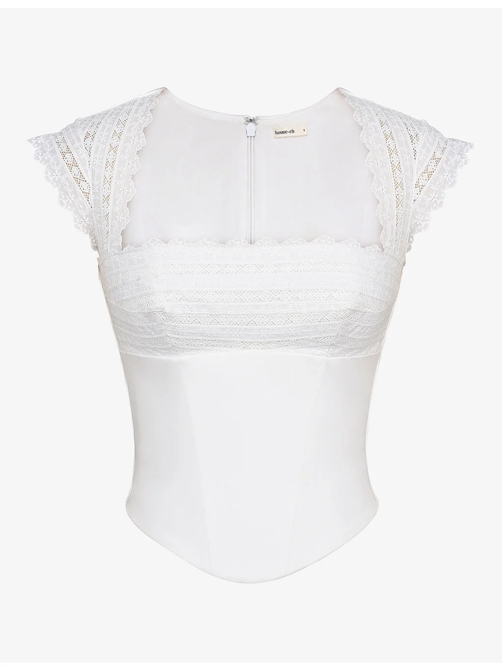 Fiorella Broderie Anglaise-Trim Stretch-Cotton Corset Top - 1