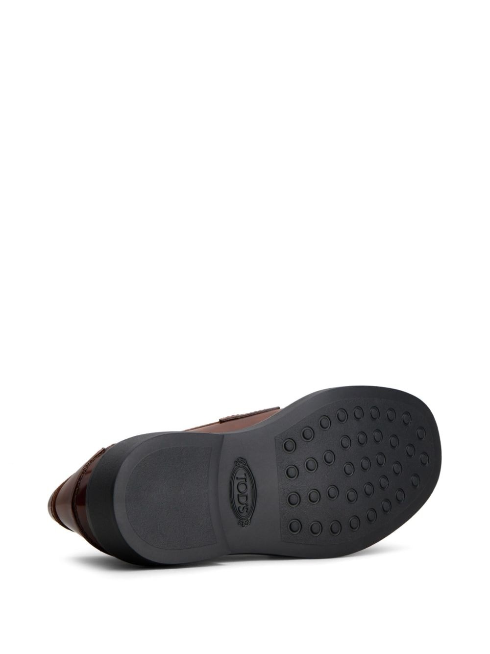 logo-plaque leather loafers - 4