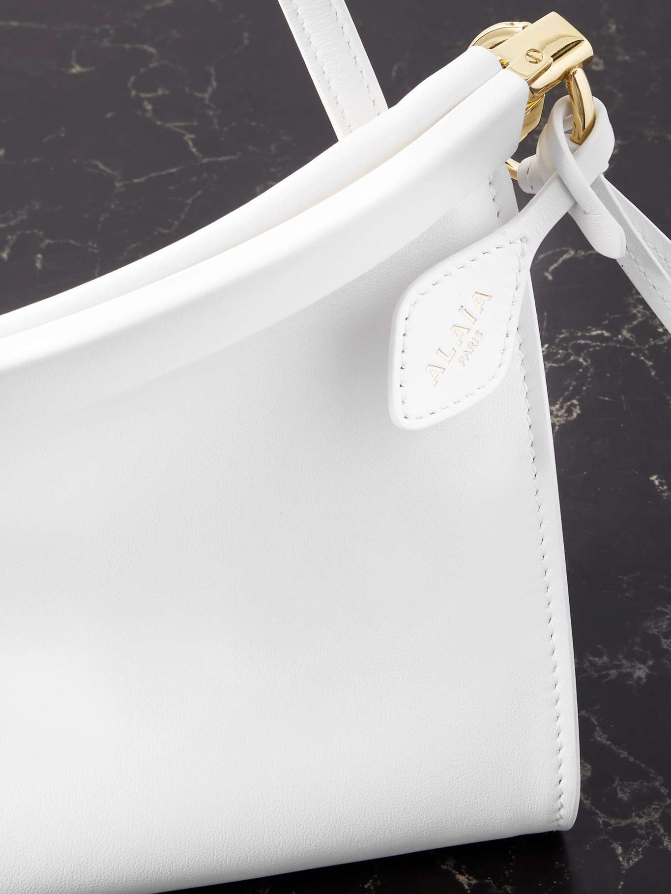 Click E/W medium leather shoulder bag White - 4