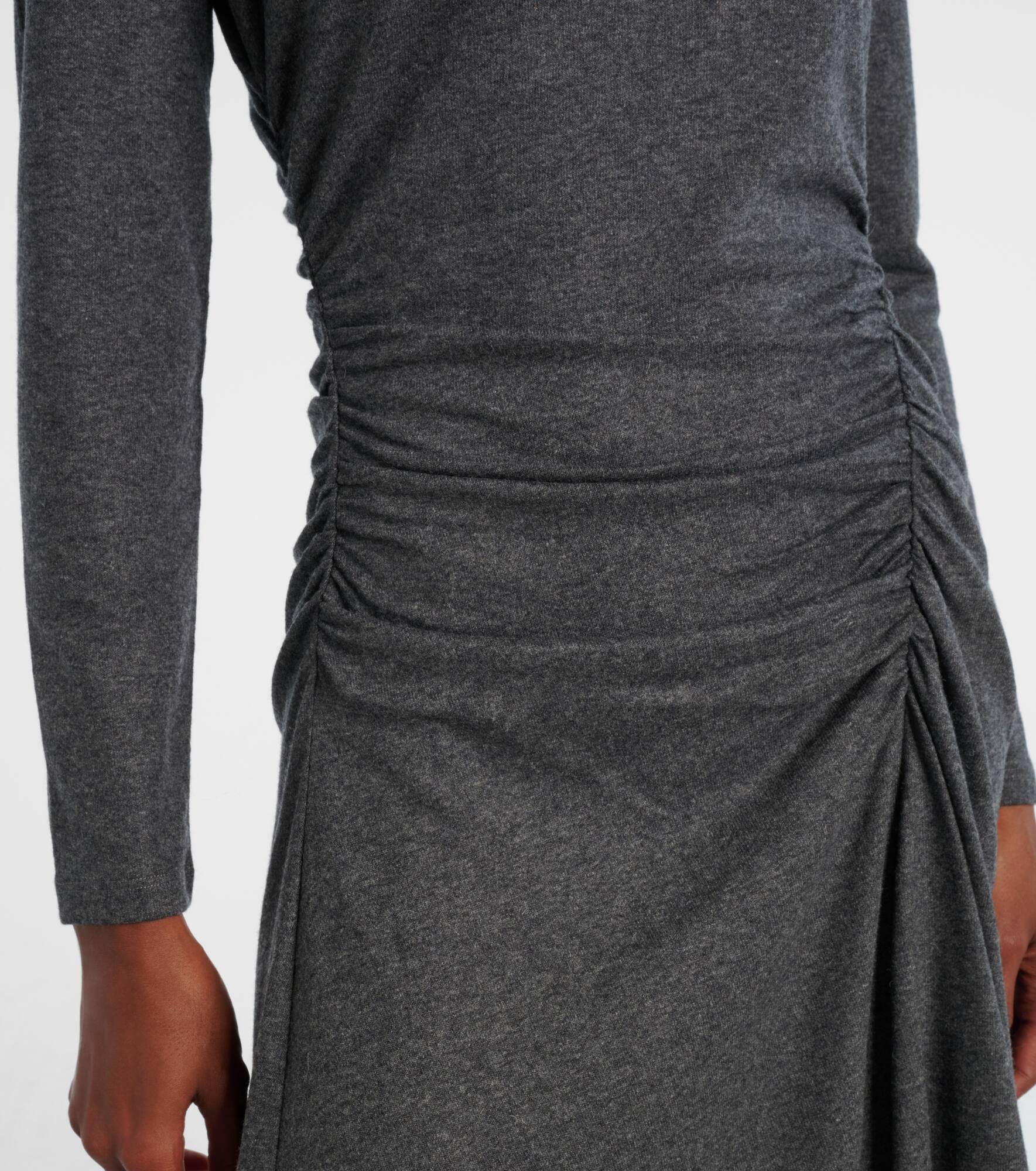 Theodora ruched wool-blend midi dress - 5