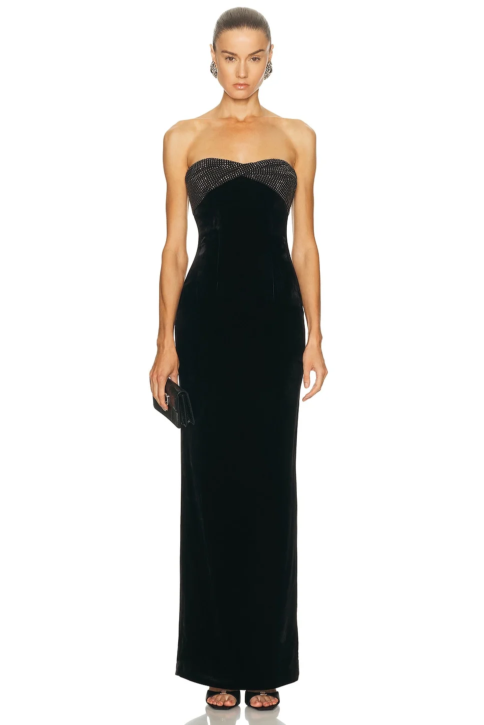 Diamante Twist Drape Column Gown - 1