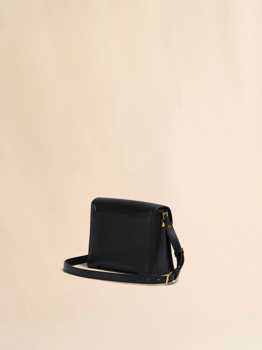 BLACK LEATHER TRUNKAROO MEDIUM SHOULDER BAG - 2