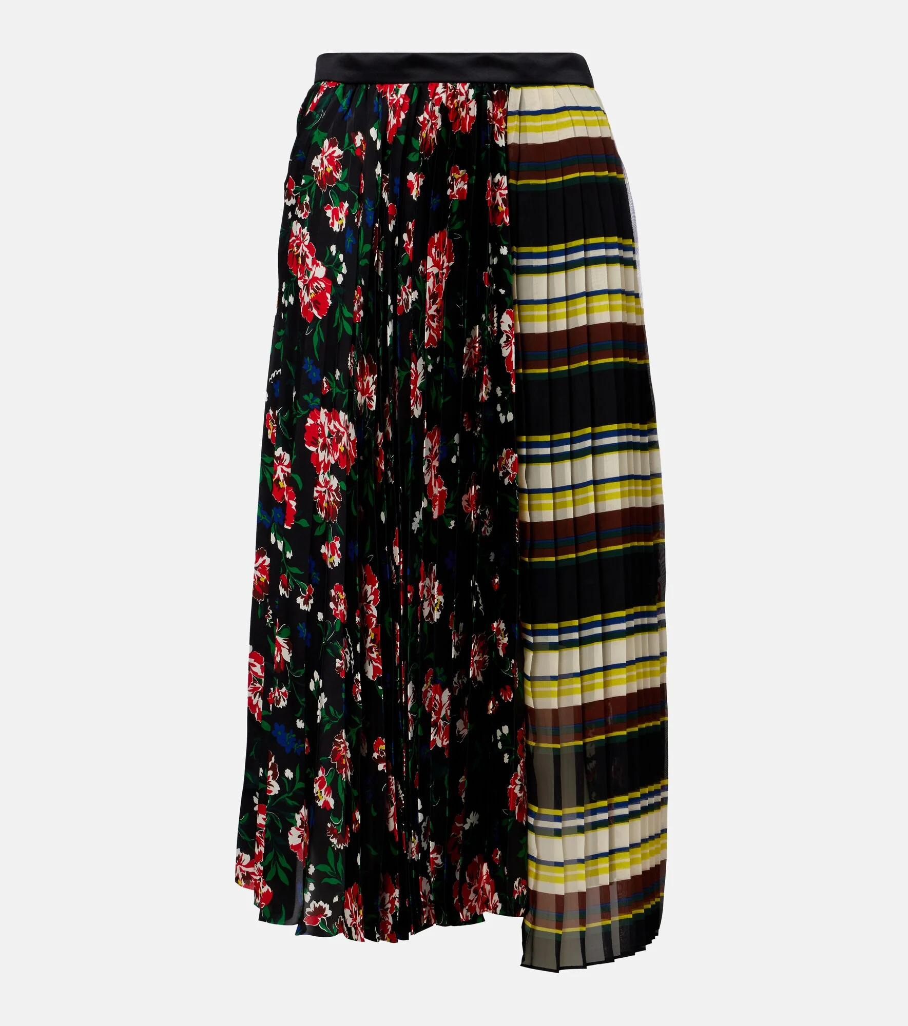 Printed plissé midi skirt - 1