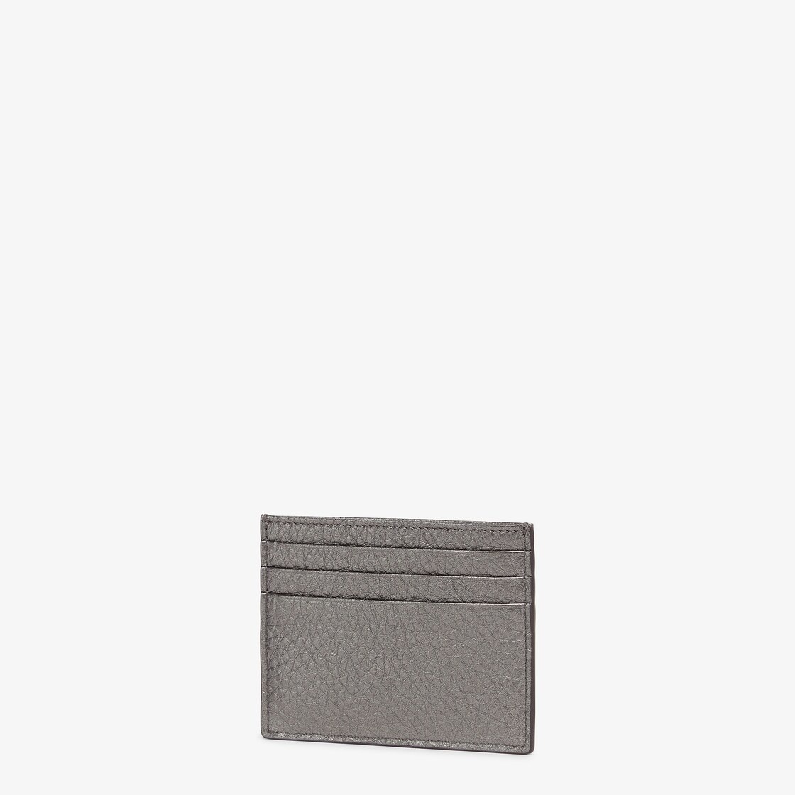 Card holder with six slots and flat central pocket. Made of gray Cuoio Romano leather. FF Baguette a - 2