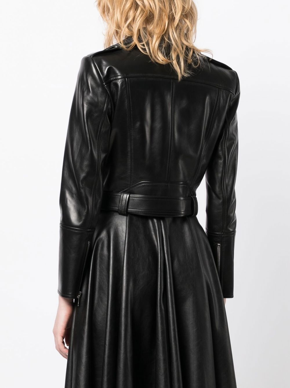 cropped leather jacket - 4