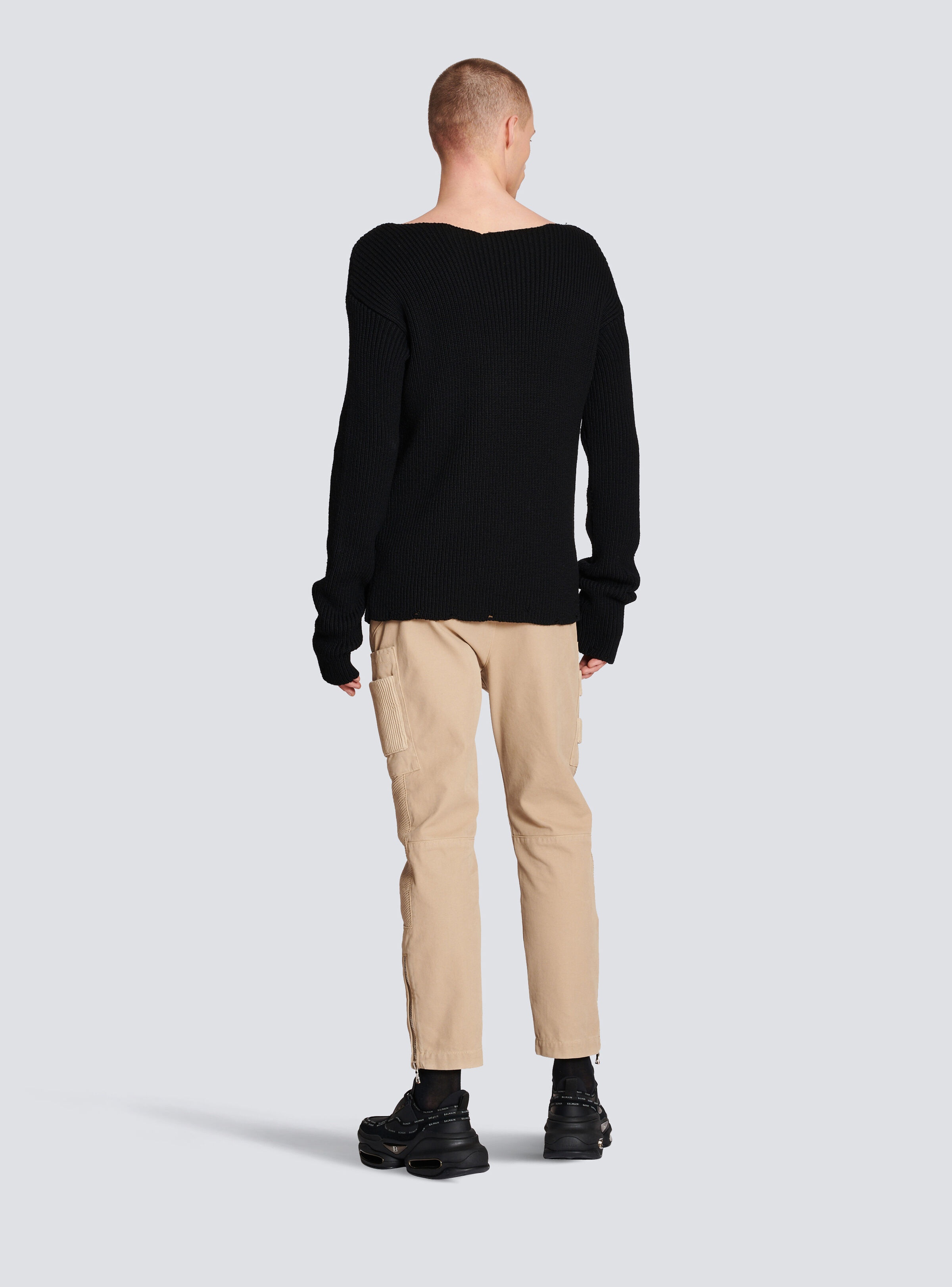 Wool jumper with Balmain Paris logo - 4