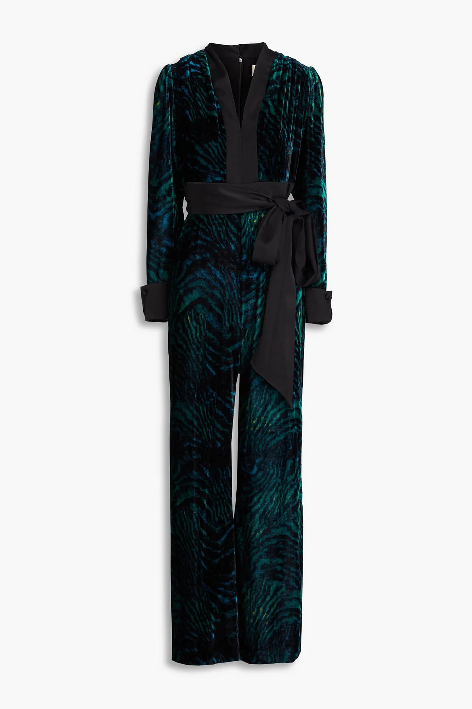 Vegas tiger-print velvet jumpsuit - 1