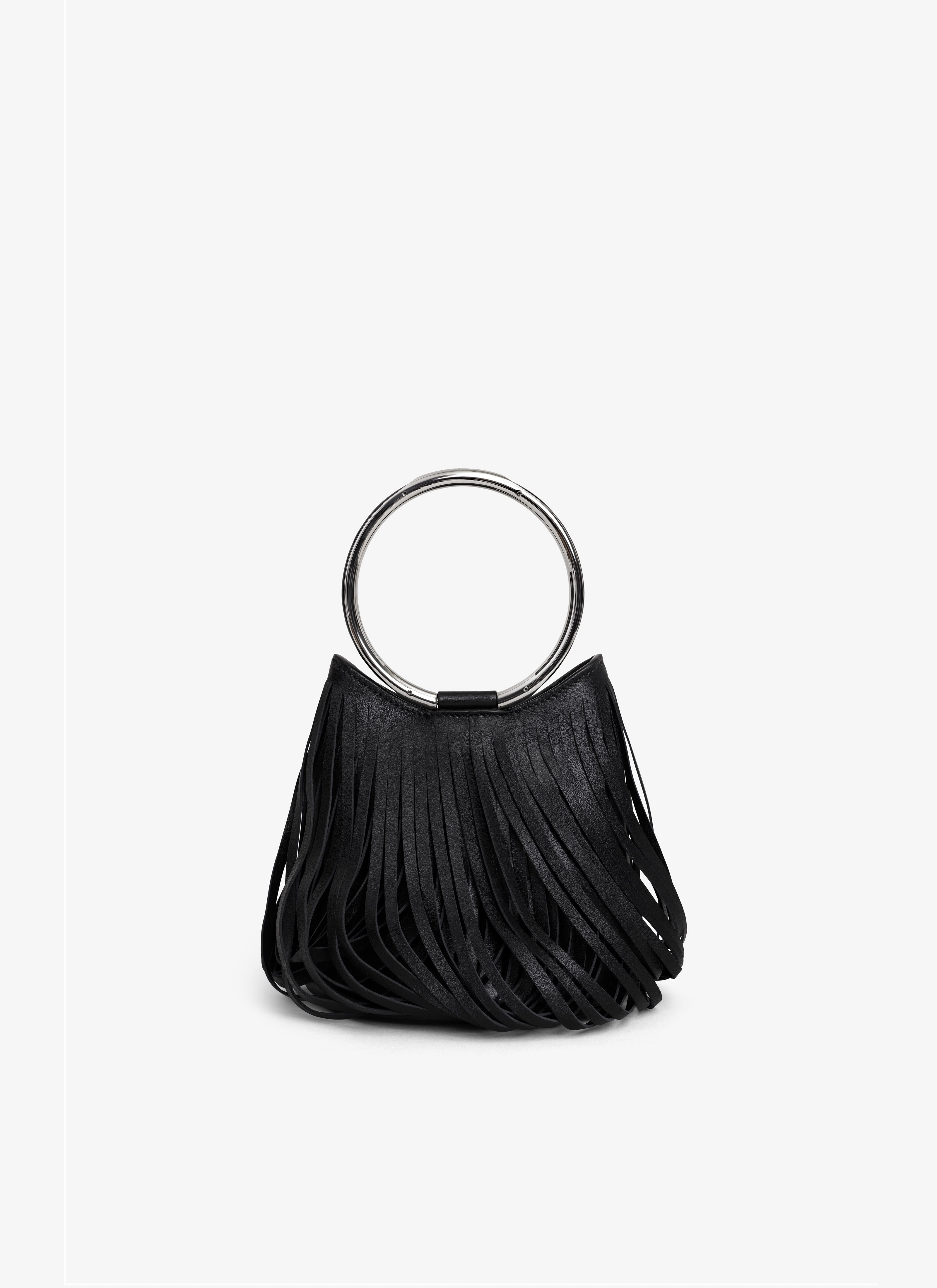 RING MINI BUCKET BAG IN FRINGED CALFSKIN - 3