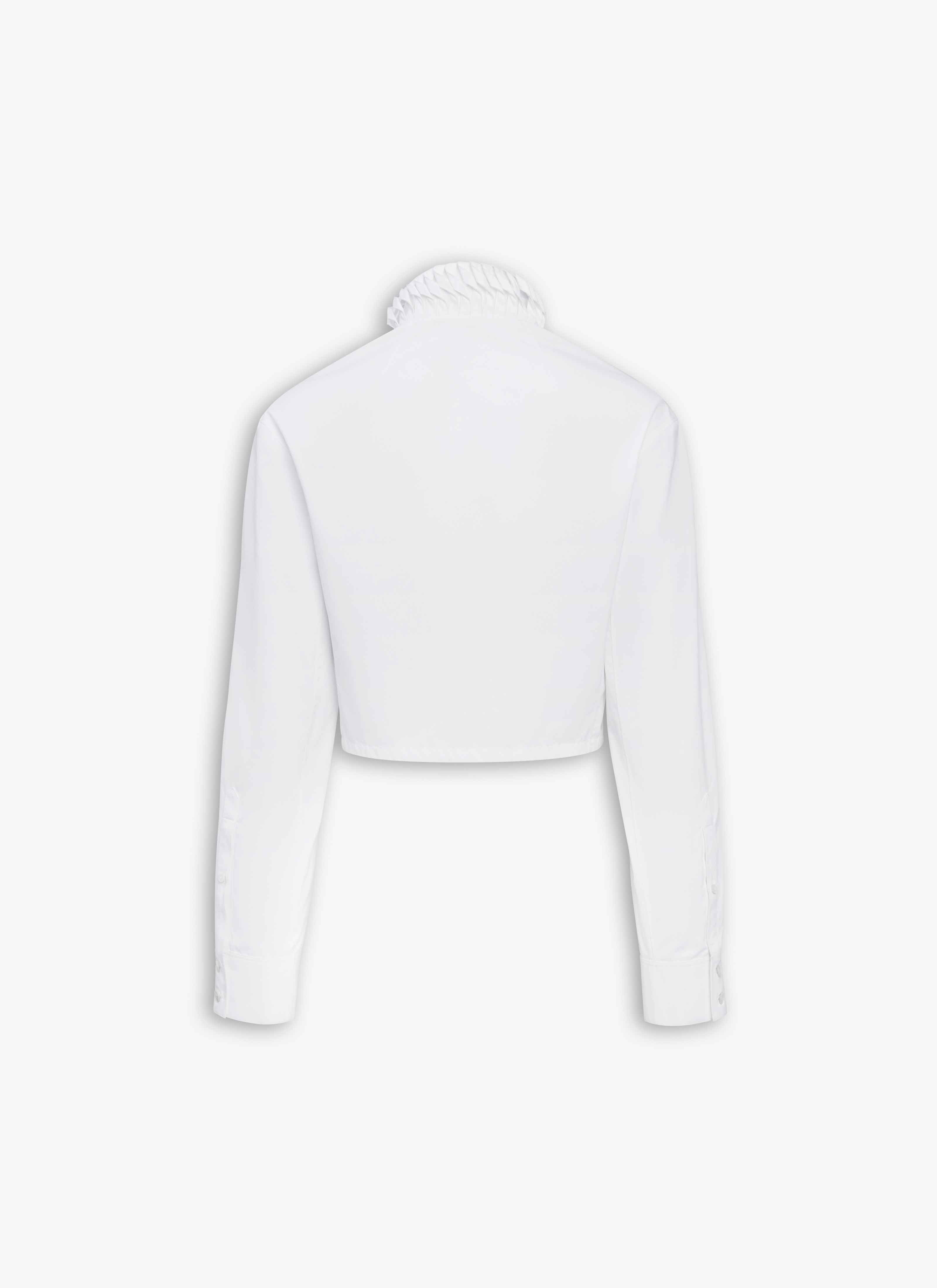 COTTON POPLIN CROPPED BLOUSE - 4