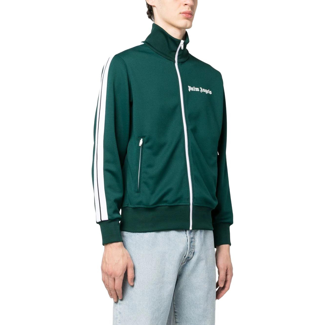 Palm Angels SS23 Classic Track Jacket 'Green White' PMBD001C99FAB0045501 - 4