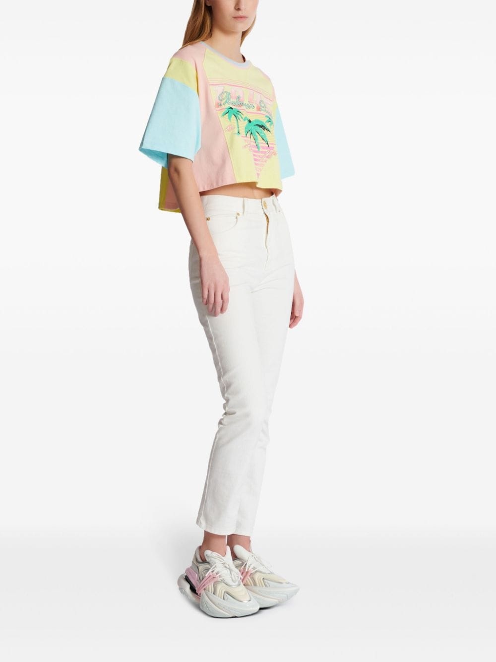 Palm Tree-print cropped T-shirt - 3