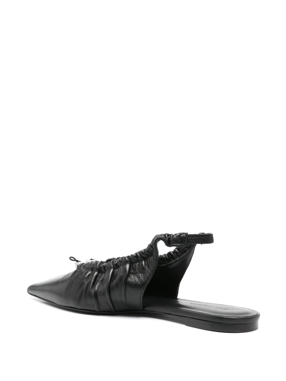 pointed-toe leather ballerina shoes - 3