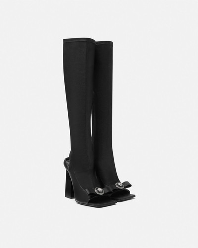 VERSACE Gianni Ribbon Open Knee-High Boots outlook