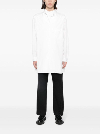 Yohji Yamamoto collarless cotton shirt outlook