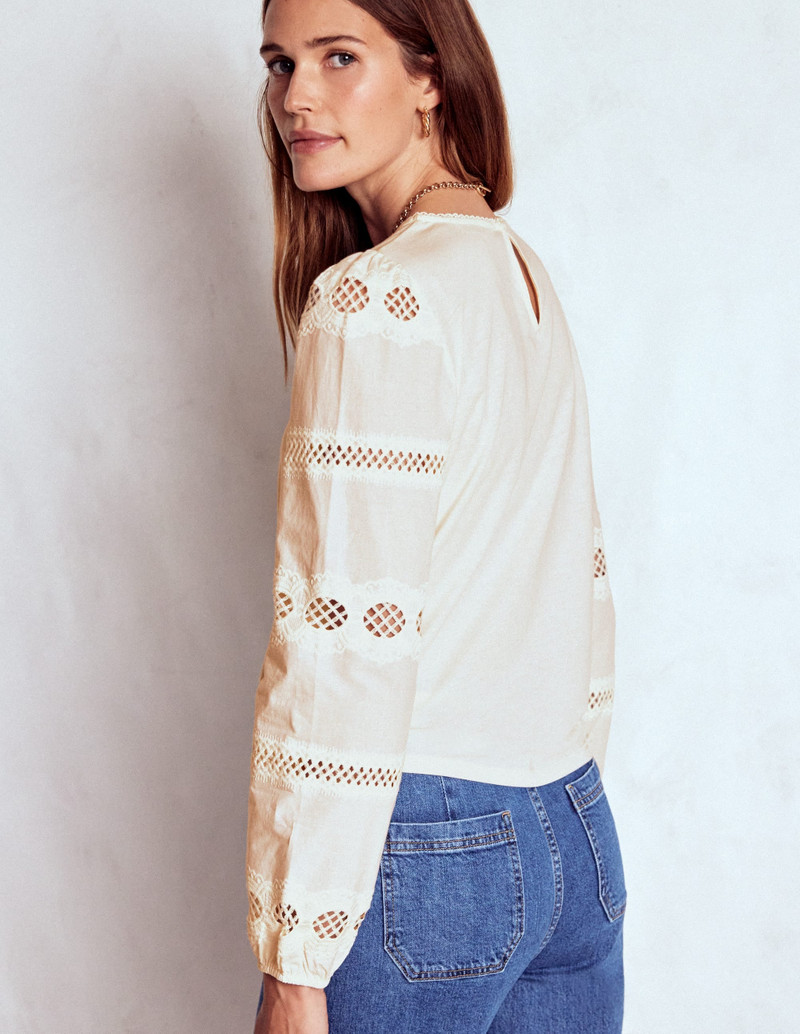Millie Lace Mix Top-Ivory 4