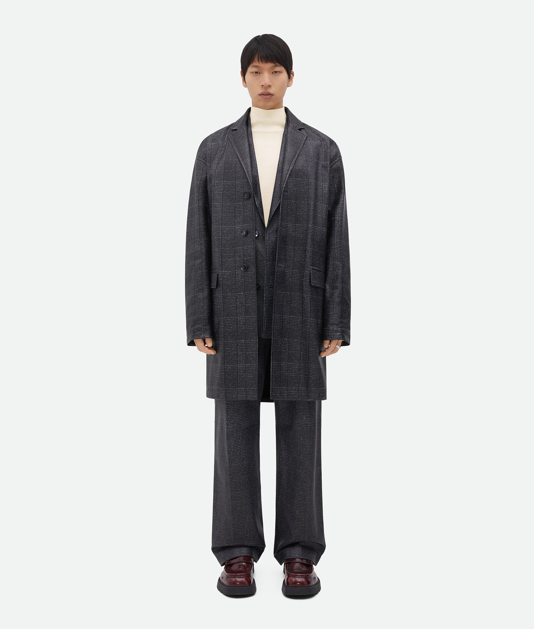 Printed Leather Houndstooth Jacket - 5