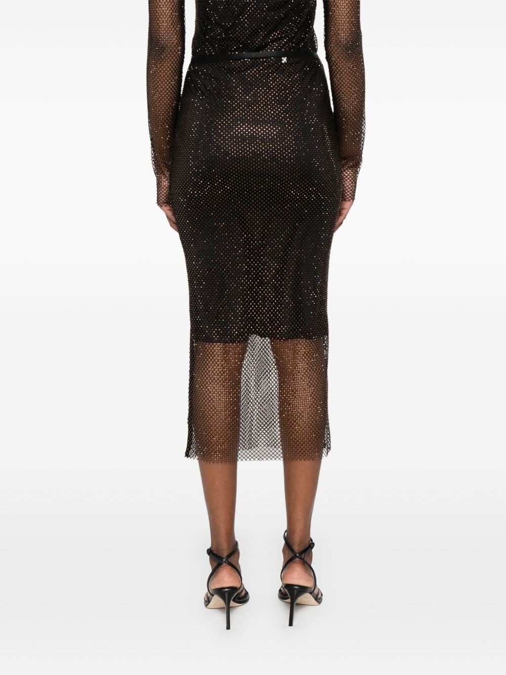 crystal-embellished midi skirt - 4