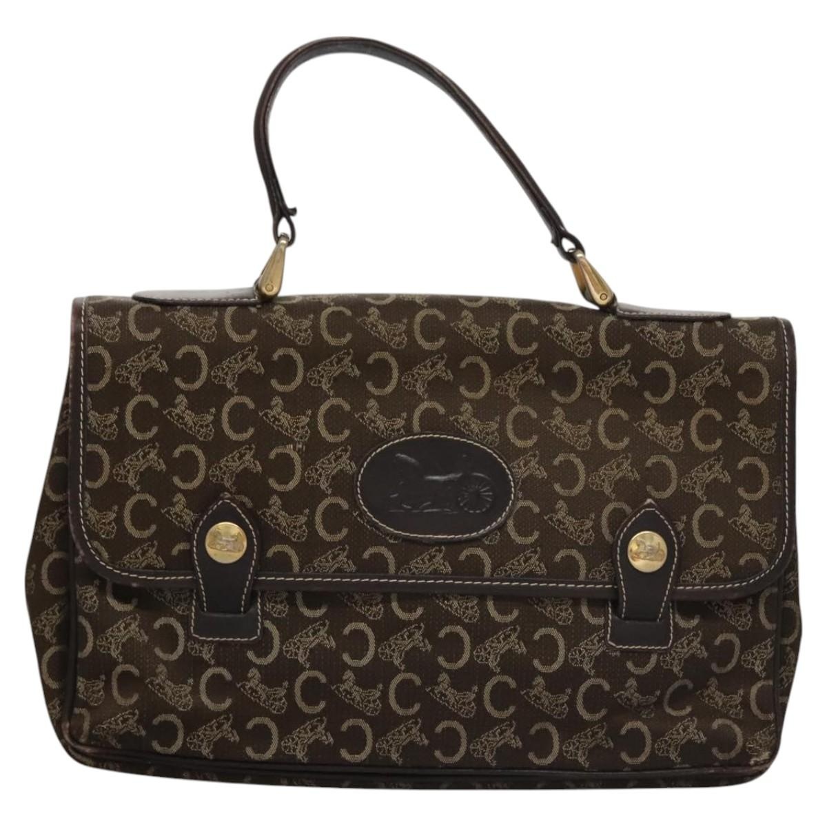 CELINE C Sulky Hand Bag Canvas Brown - 13