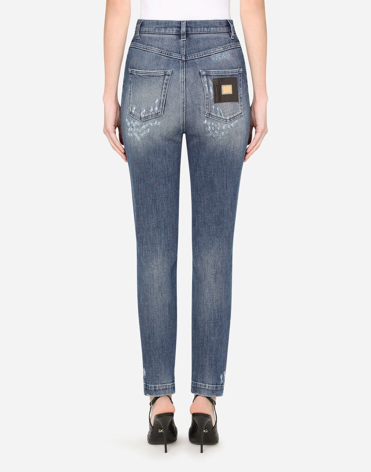 Audrey jeans in blue denim with rips - 2