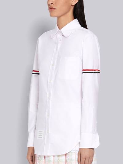 Thom Browne Pink University Stripe Oxford Grosgrain Armband Long Sleeve Shirt outlook