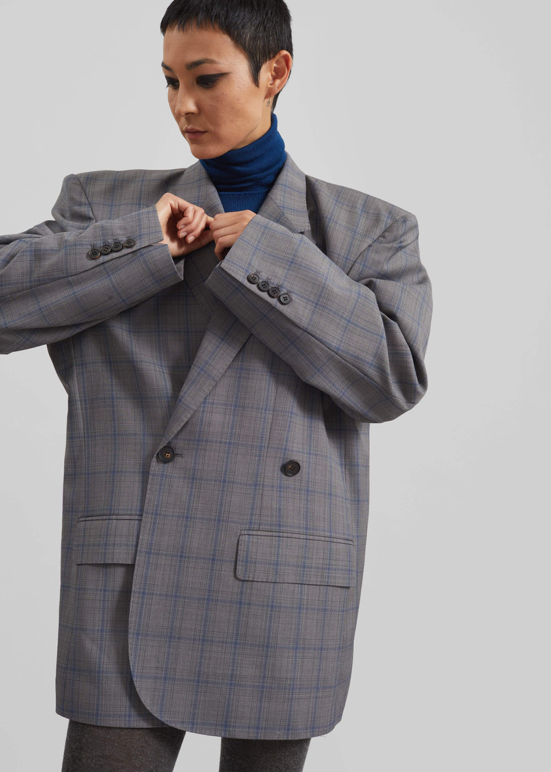 Marnay Padded Blazer - Grey Plaid 5
