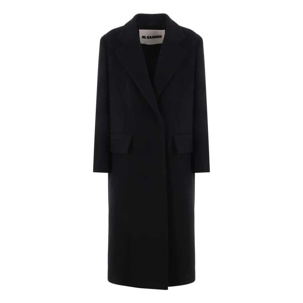コート Jil Sander SS23 Black wool blend coat (J52AA0001J40028 001) Jil Sander Black double-breasted coat in virgin wool