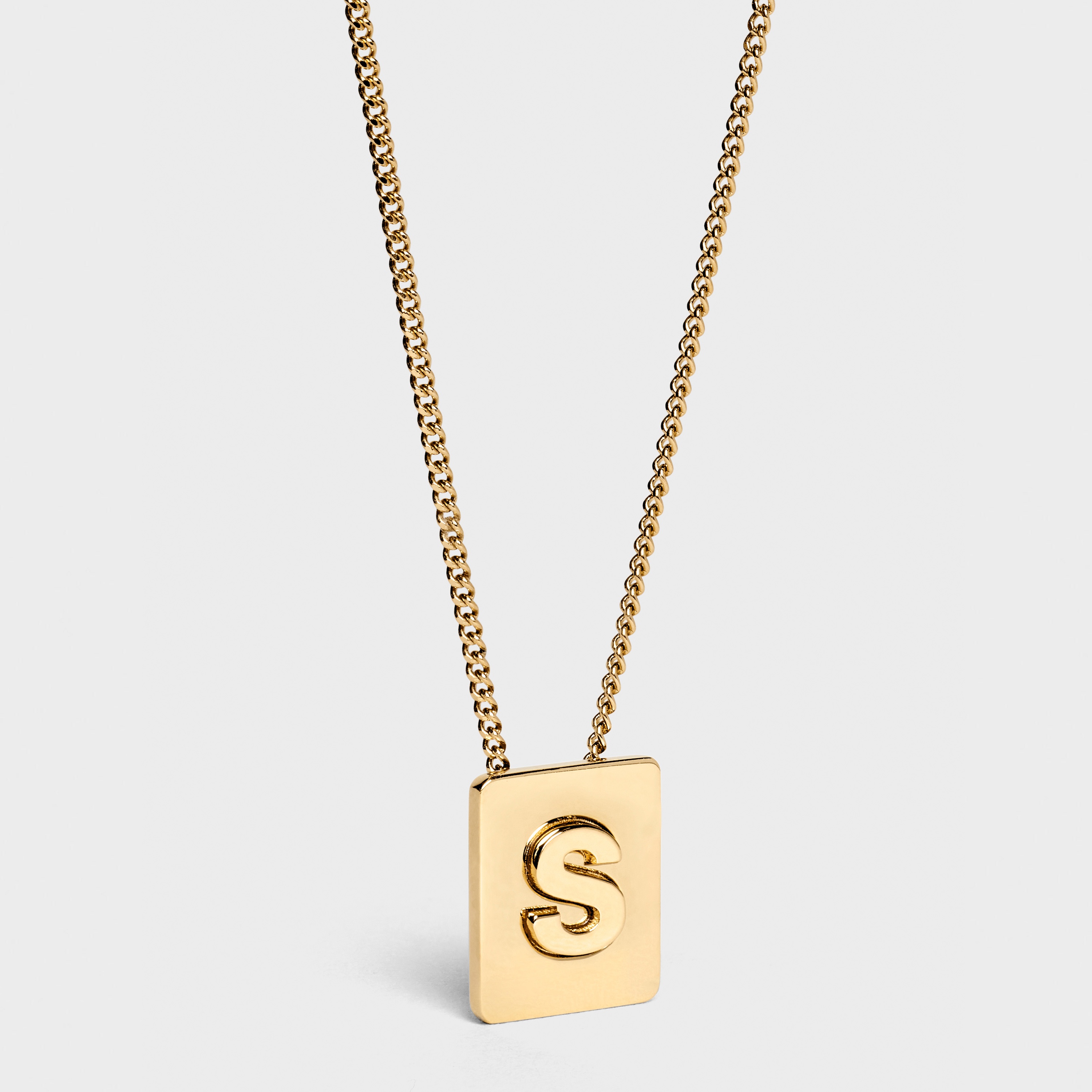 Alphabet S Necklace in Brass with Gold finish - 1