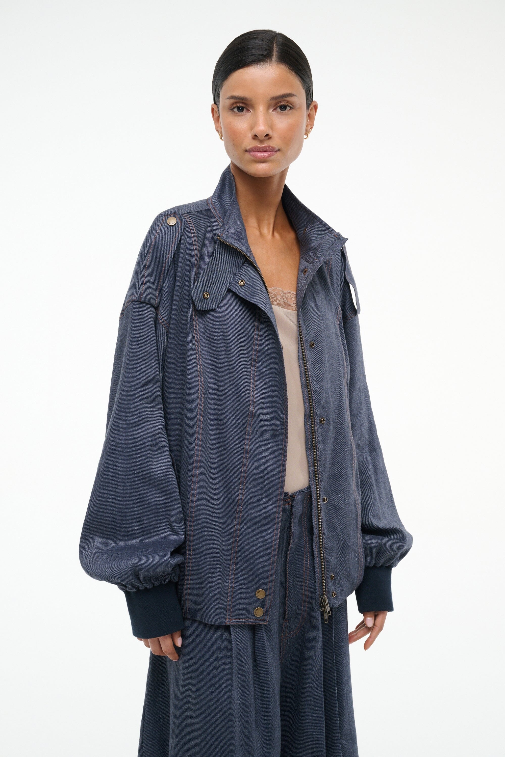 STAUD SIMONE JACKET CHAMBRAY - 3