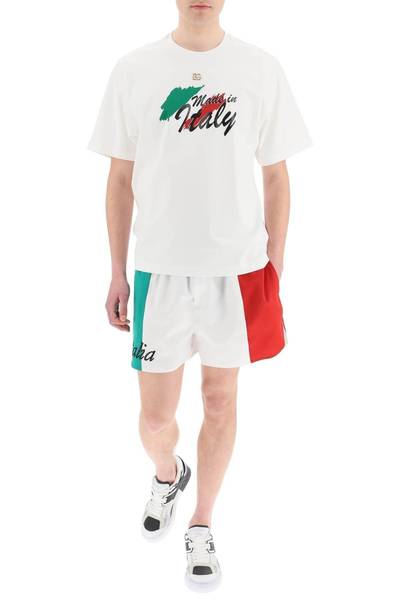 Dolce & Gabbana TECHNICAL JERSEY T-SHIRT WITH PRINT AND DG LOGO outlook