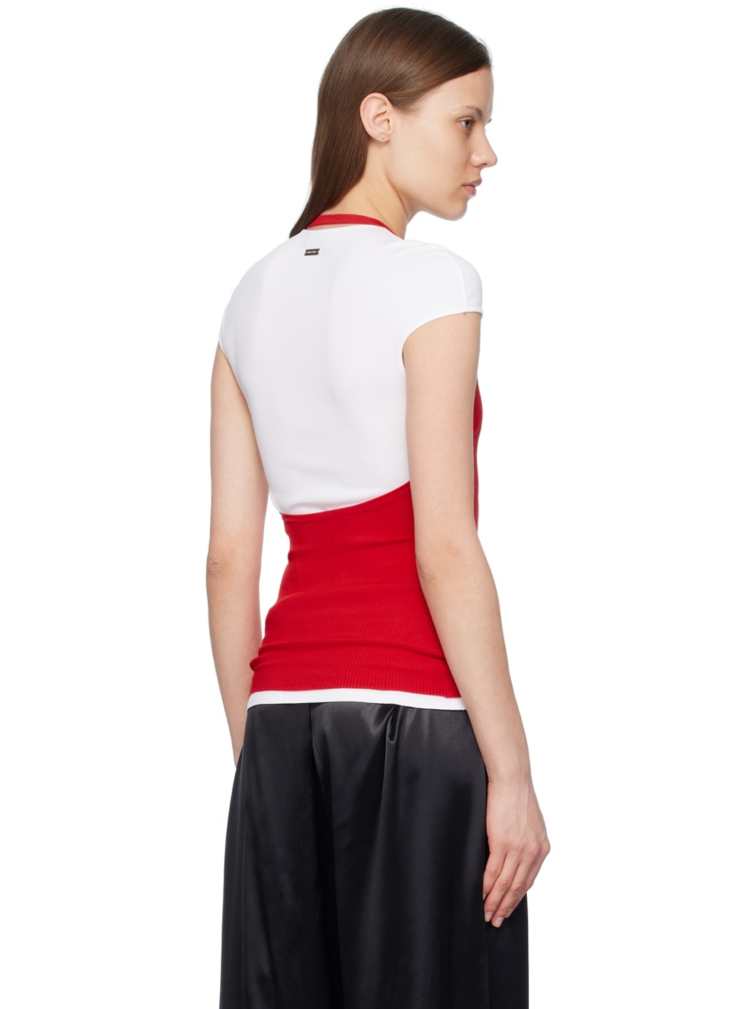White & Red Layered T-Shirt - 3