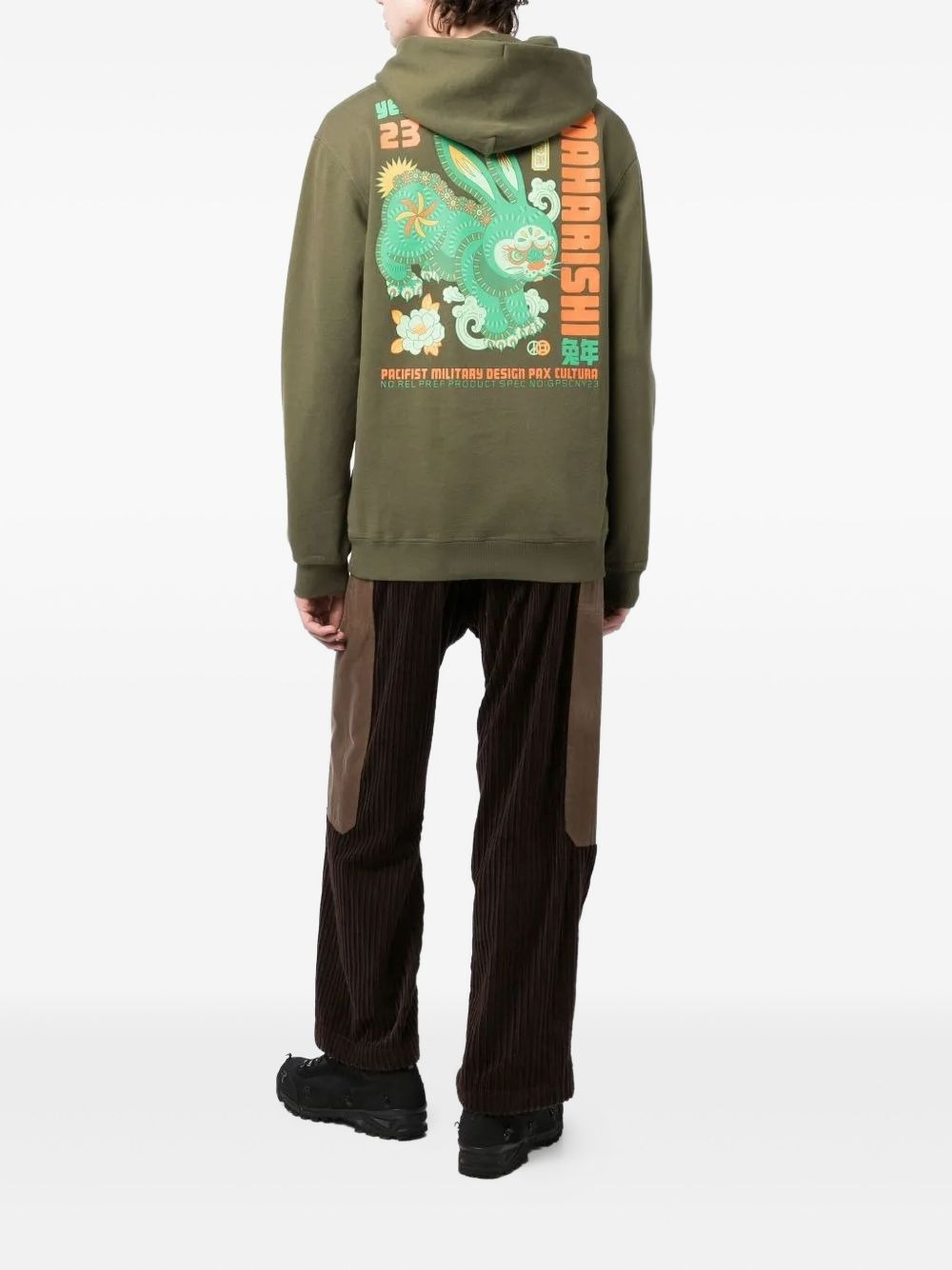 rabbit-print cotton hoodie - 2