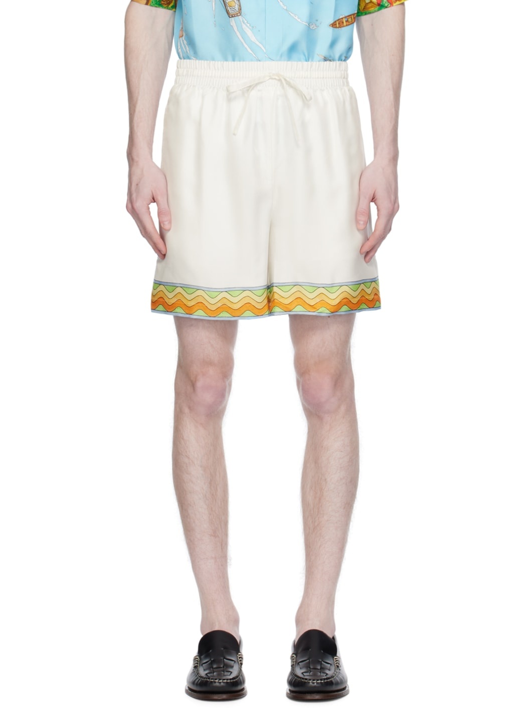 White Afro Cubism 'Tennis Club' Shorts - 1