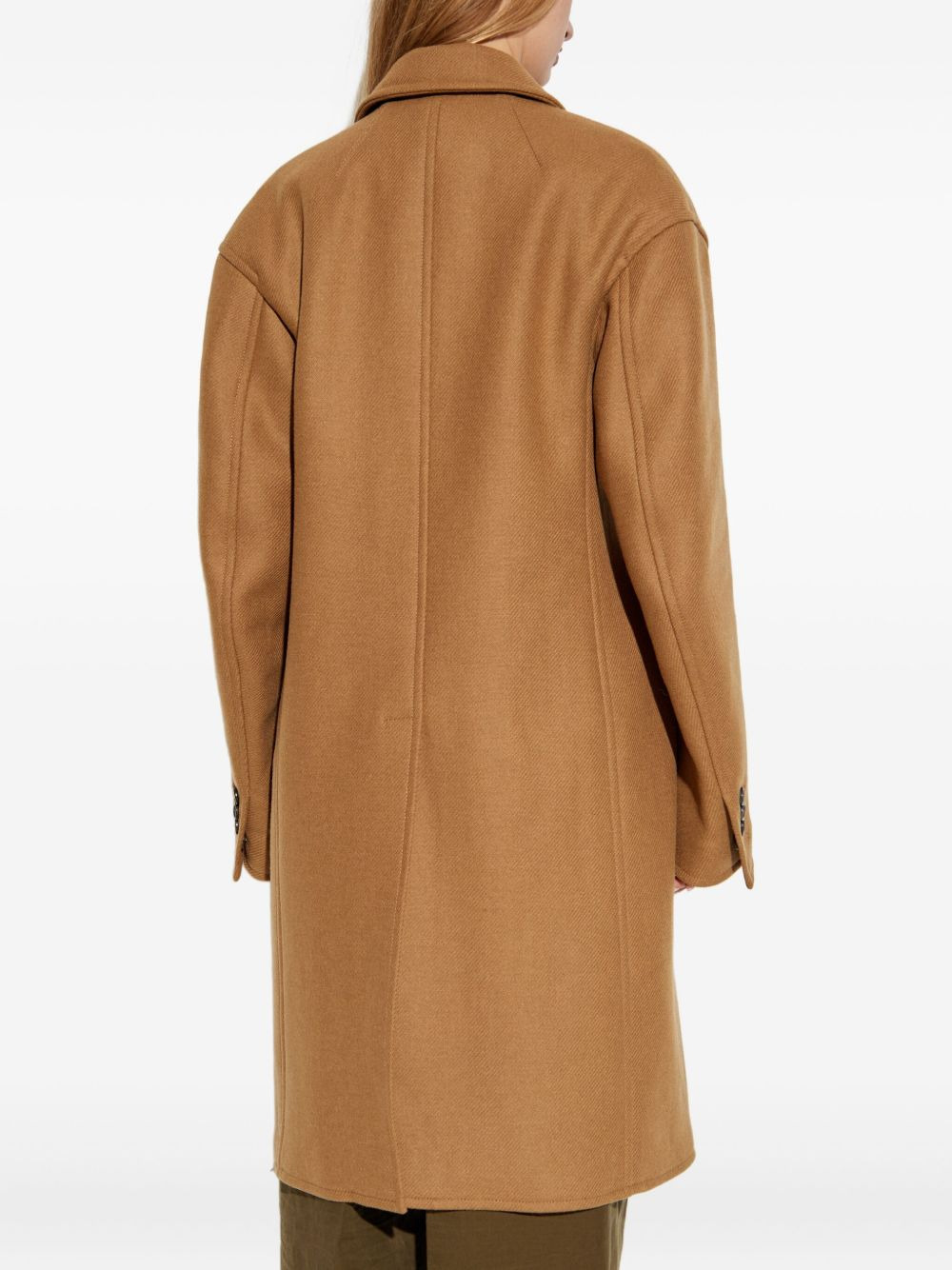 button-fastening wool-blend coat - 4