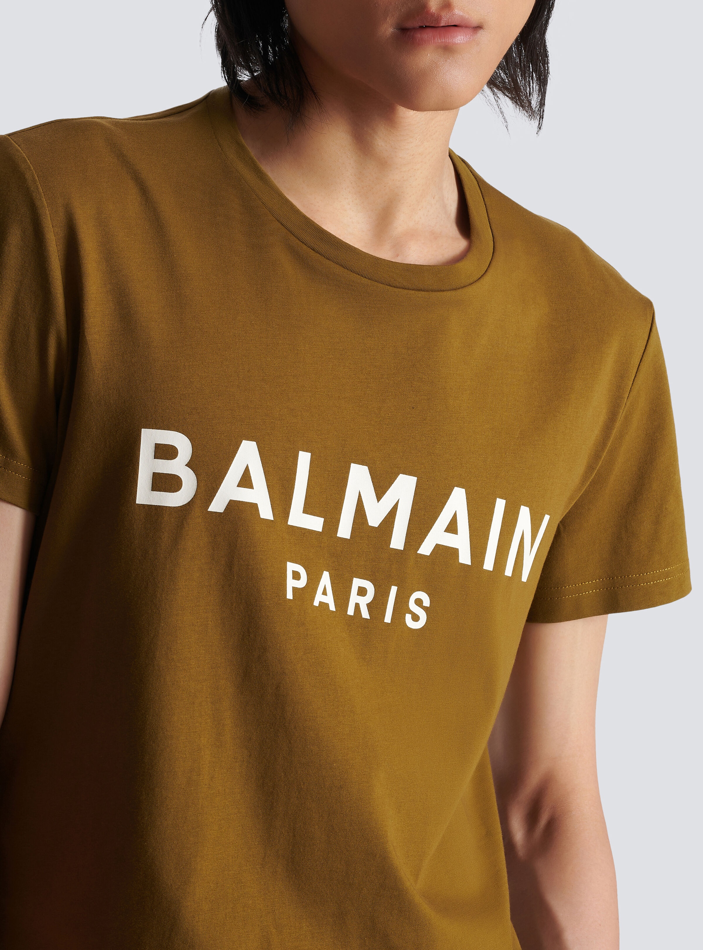 Eco-responsible cotton T-shirt with Balmain logo print - 6