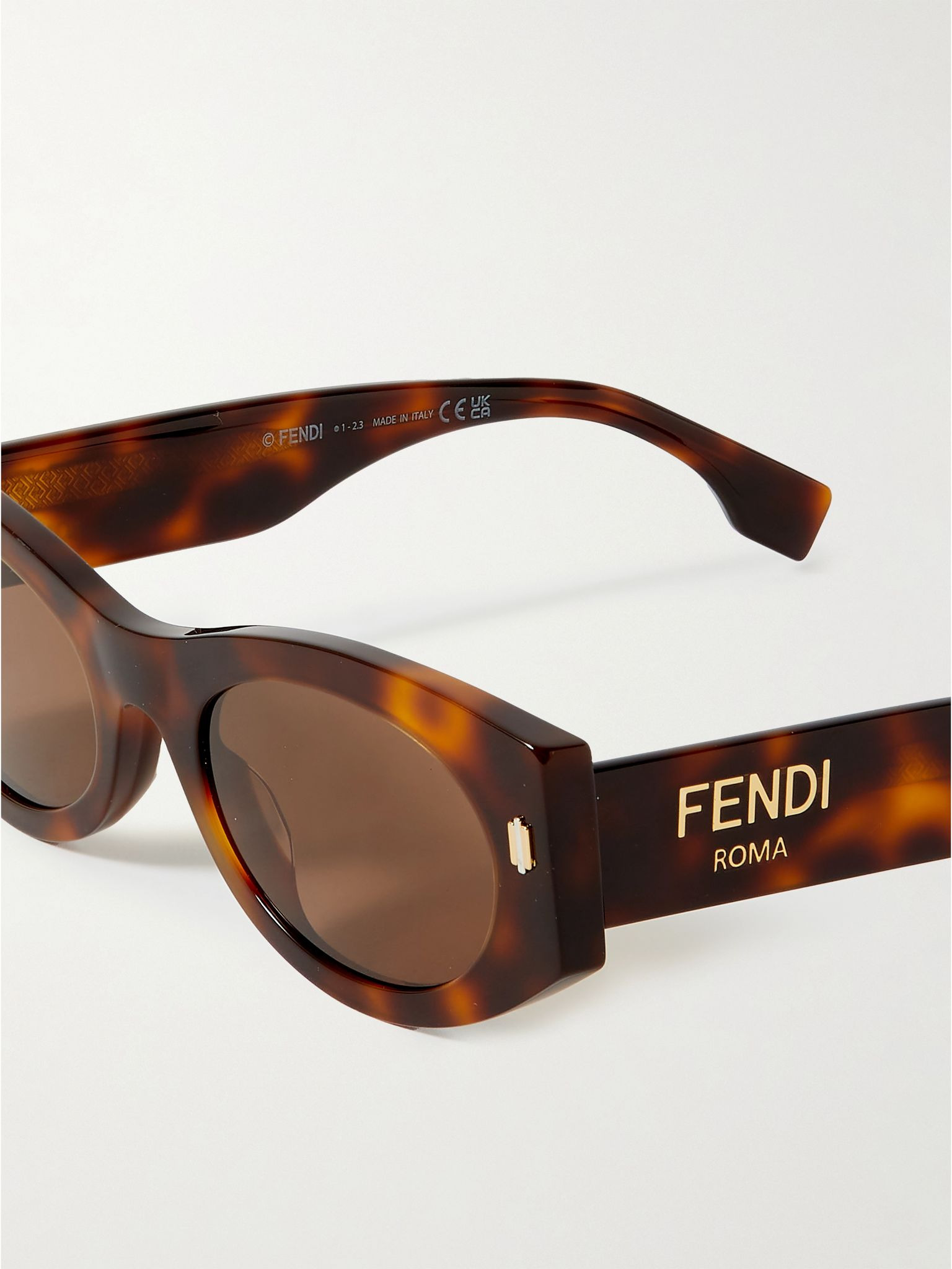 Roma oval-frame tortoiseshell acetate sunglasses Tortoiseshell - 4