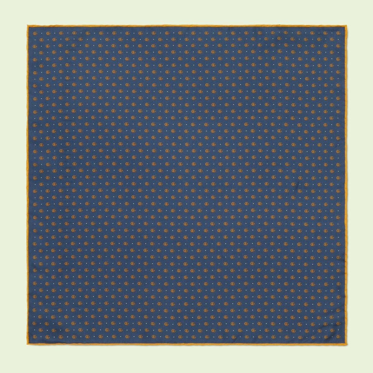 Double G and polka dot silk pocket square - 1