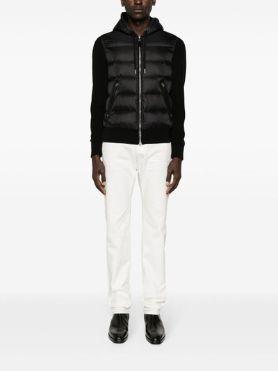 TOM FORD hooded knit-panelled puffer jacket outlook