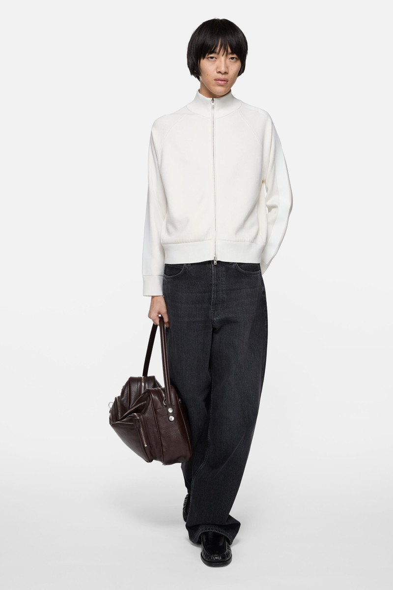 Acne Studios Logo zip cardigan - Cold white outlook