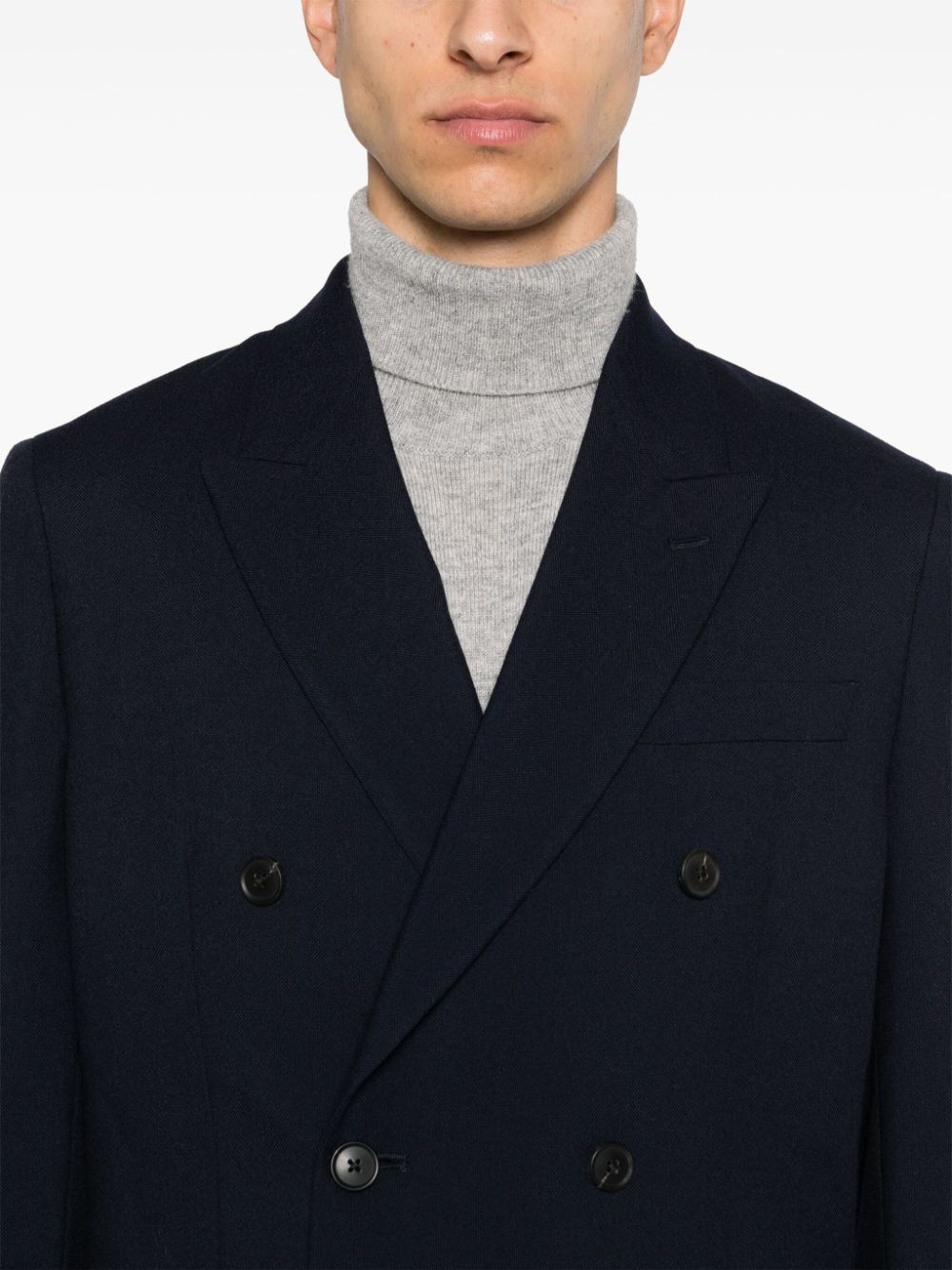 notched lapels double-breasted blazer - 5