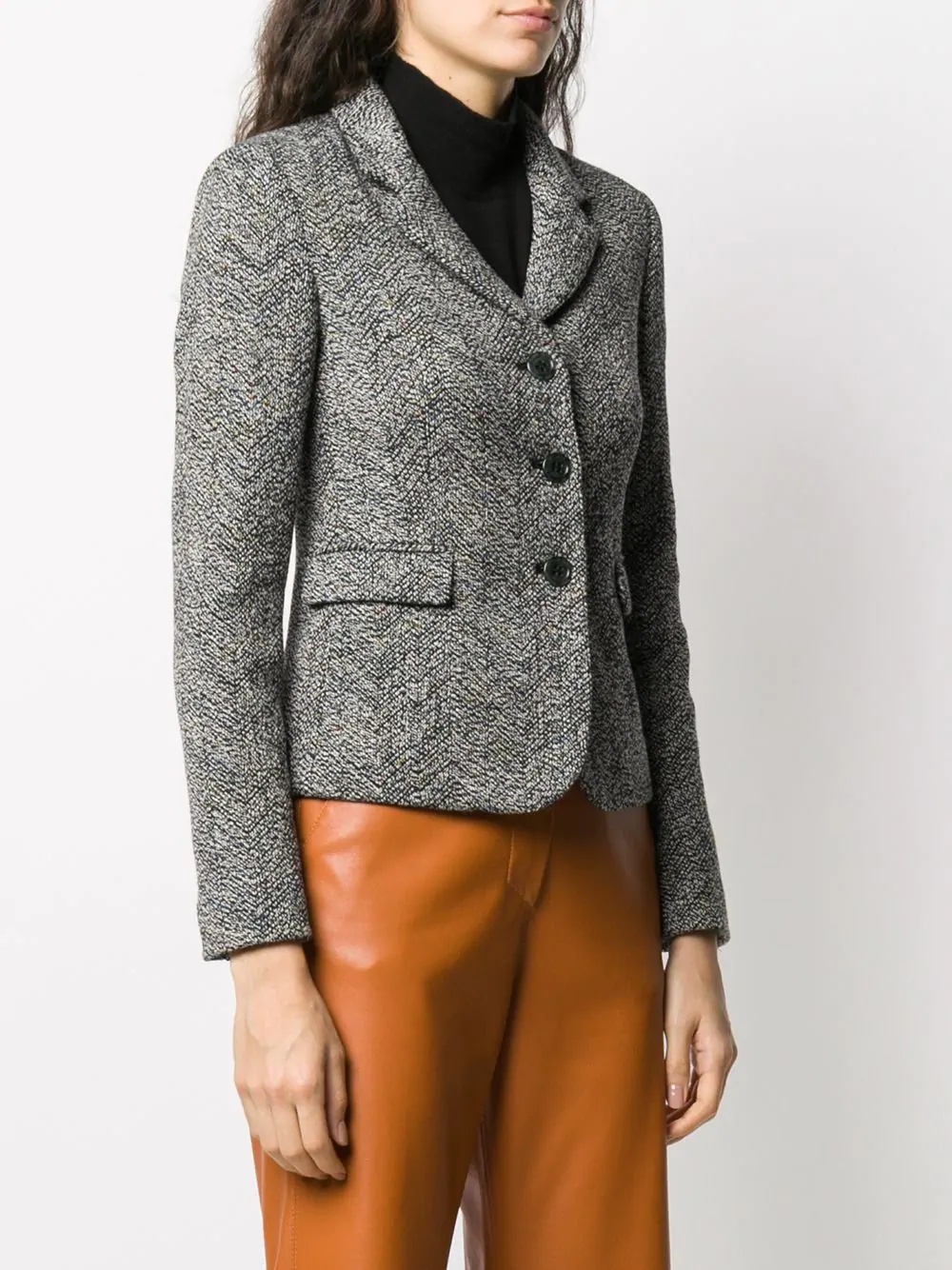 fitted textured jacket - 3