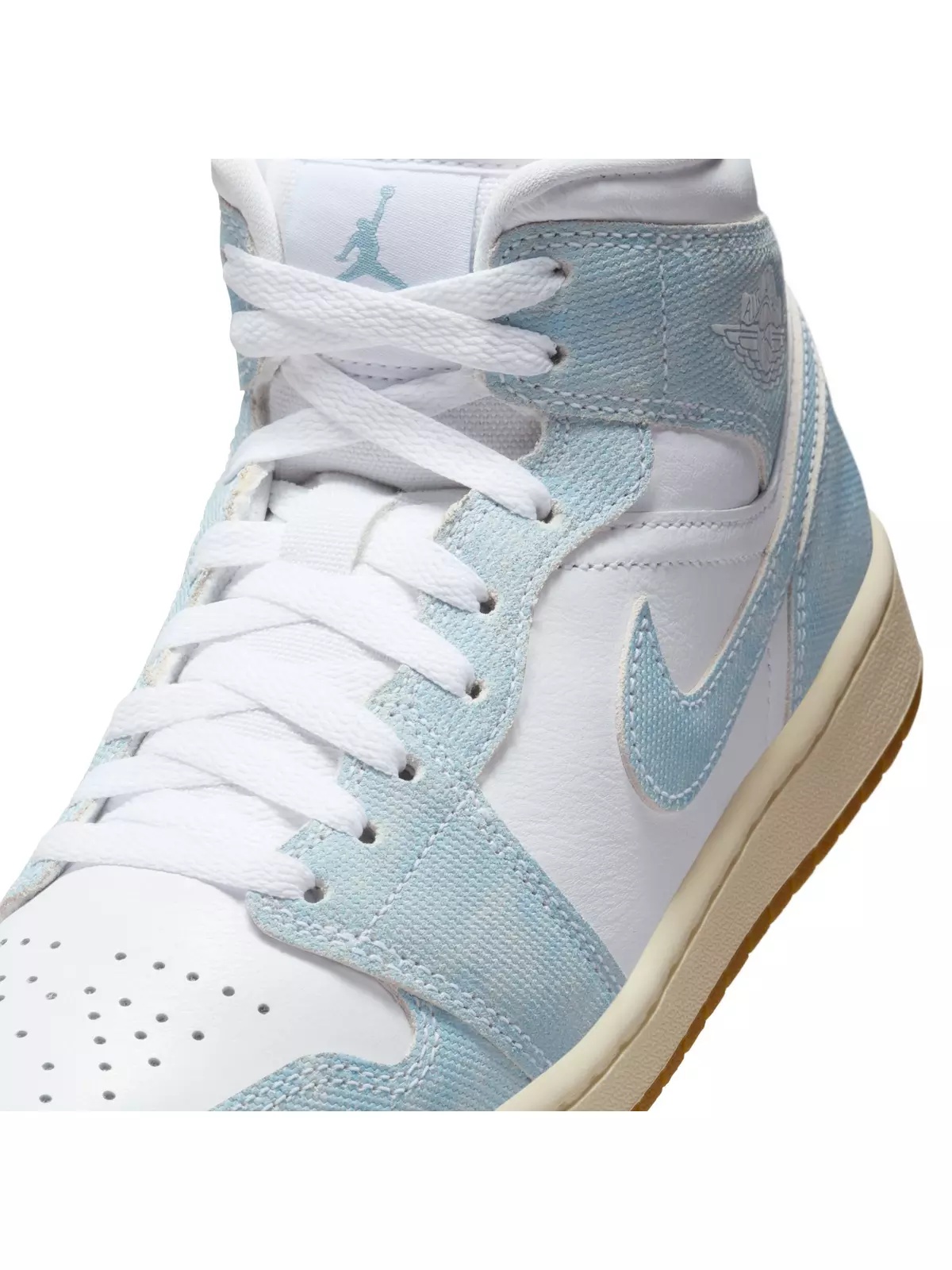 1 Mid SE "White/Worn Blue/Sail/Gum Light Brown" Women's Shoe - 10