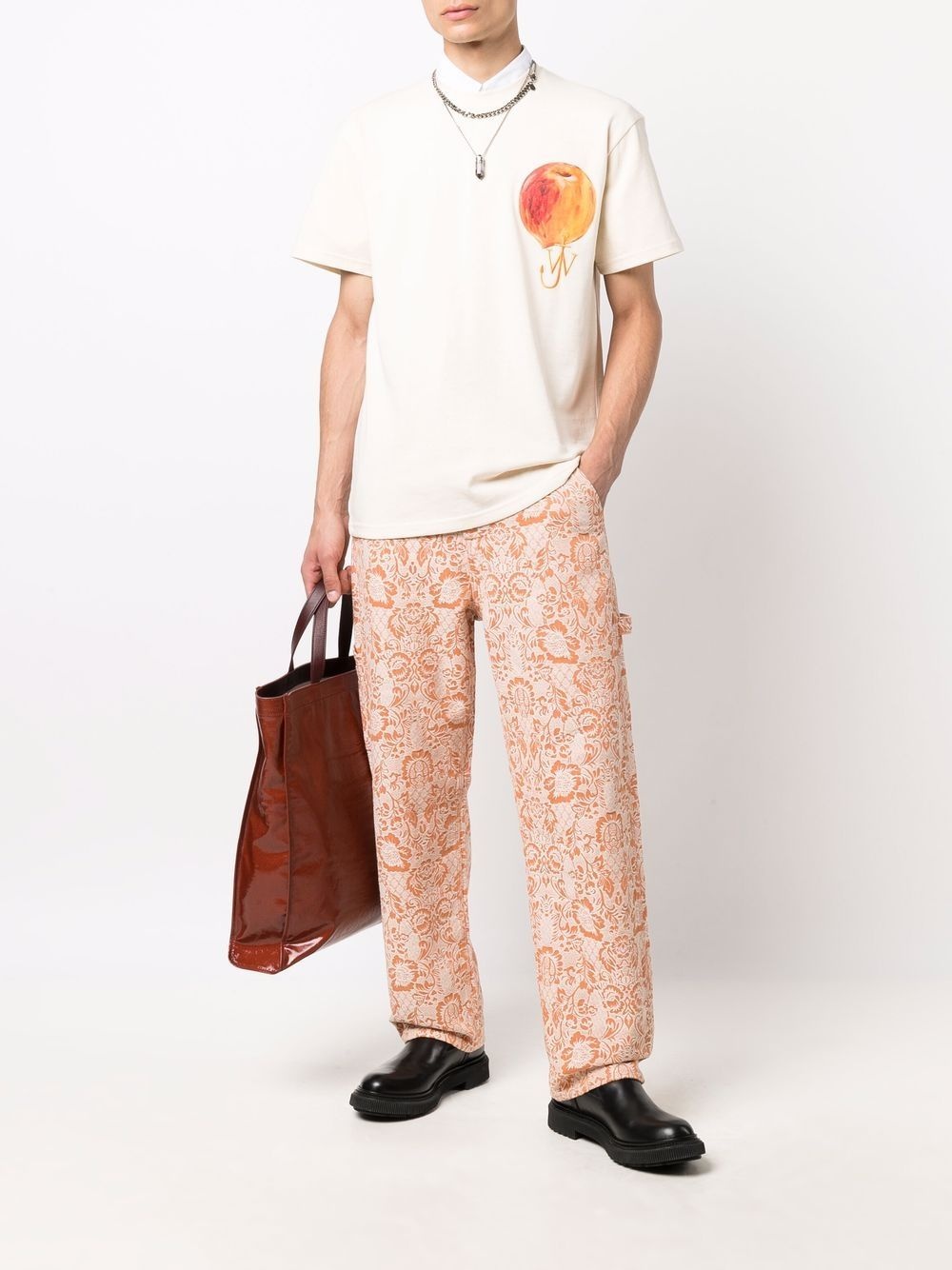 peach-print logo T-shirt - 2